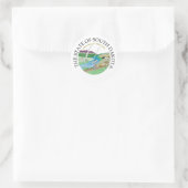 Zuid-Dakota-teken Ronde Sticker (Tas)