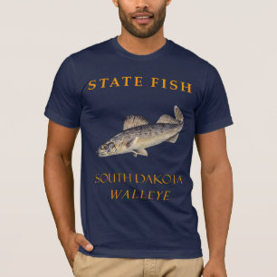 Zuid-Dakota Territory Vis De Walleye T-shirt