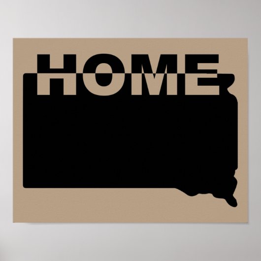 Zuid-Dakota Thuis Weg Van Staat Poster Bord (Voorkant)