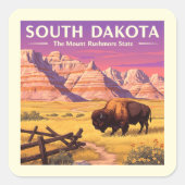  Zuid Dakota Vierkante Sticker (Voorkant)
