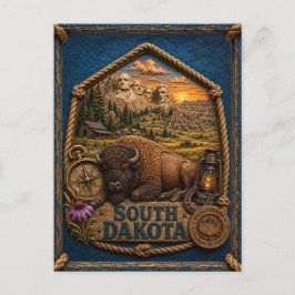 Zuid-Dakota Vintage Reizen Briefkaart