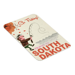 Zuid-Dakota vintage visvakantieposter Magneet