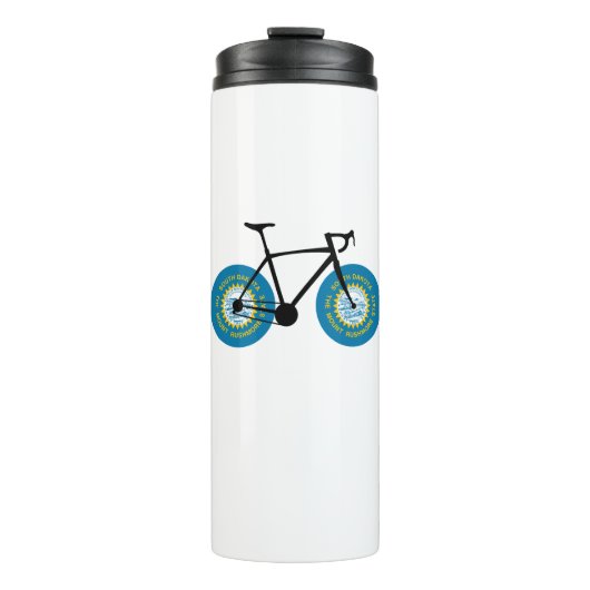 Zuid-Dakota Vlag Fietsen Thermosbeker (Voorkant)