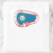Zuid-Dakota vlag Klim Carabiner Rechthoekige Sticker (Tas)