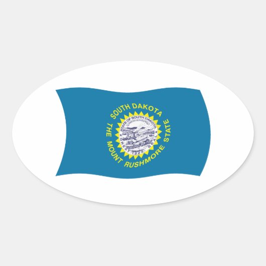 Zuid-Dakota Vlagsticker Ovale Sticker (Voorkant)