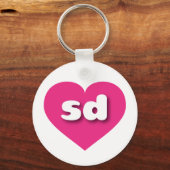 Zuid-Dakota warm roze hart - Ik hou van sd Sleutelhanger (Voorkant)