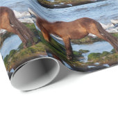 Zuid-Devon Dartmoor Pony, zeewier op strand Cadeaupapier (Rol Hoek)