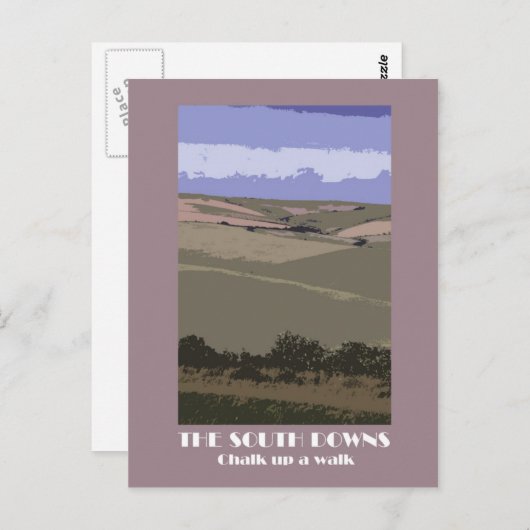 Zuid-Downs retro-briefkaart 1920s Briefkaart (Voorkant / Achterkant)