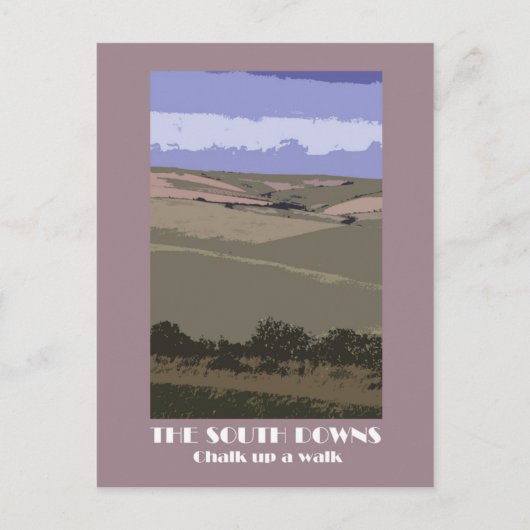 Zuid-Downs retro-briefkaart 1920s Briefkaart (Voorkant)