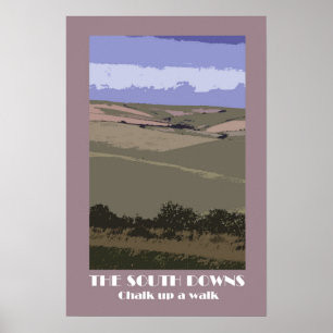 Zuid-Downs retro-poster 1920s Poster
