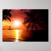 Zuid-eiland-565242. FANTASY TROPICAL AVOND PALM Poster (Voorkant)