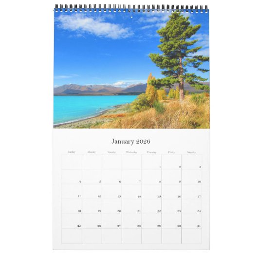 zuid - eiland - nieuw - zeeland kalender (Jan 2026)