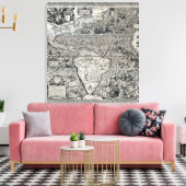 Zuid- en een deel van Noord-Amerika - Panoramiek Canvas Afdruk (Insitu (Woonkamer))