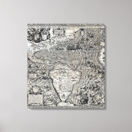 Zuid- en een deel van Noord-Amerika - Panoramiek Canvas Afdruk (Voorkant)