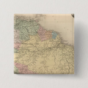 Zuid- en Noord-Amerika Vierkante Button 5,1 Cm