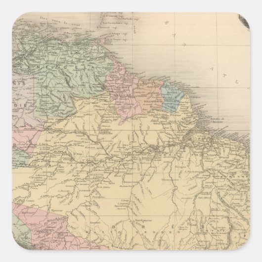 Zuid- en Noord-Amerika Vierkante Sticker (Voorkant)