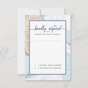 Zuid #Florida Formeel #Nautical #Wedding RSVP Kaartje