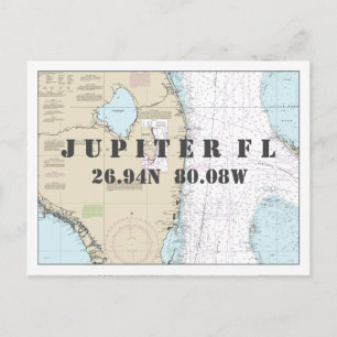 Zuid-Florida Nautical Chart Latitude Longitude Briefkaart