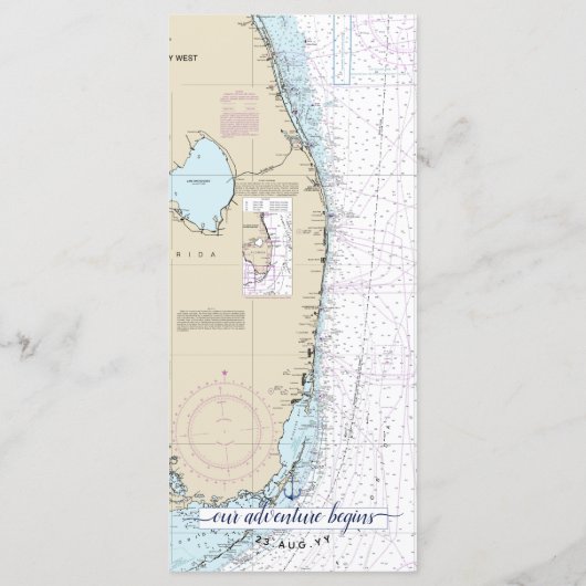 Zuid-Florida ⚓️💍 Nautisch Trouwmenu Menu (Achterkant)