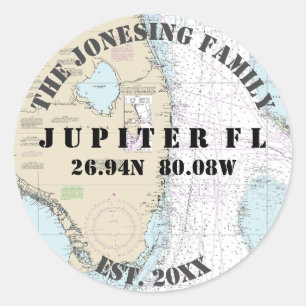 Zuid-Florida nautische envelop afdichtingen boten Ronde Sticker