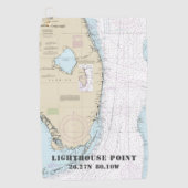 Zuid-Florida Nautische kaart Lengtegraad Golfhanddoek (Voorkant)