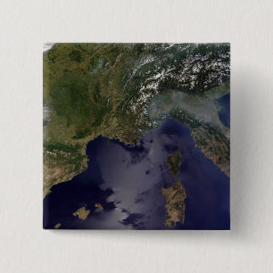 Zuid-Frankrijk en Noord-Italië Vierkante Button 5,1 Cm