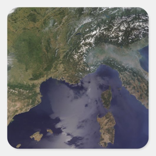 Zuid-Frankrijk en Noord-Italië Vierkante Sticker (Voorkant)