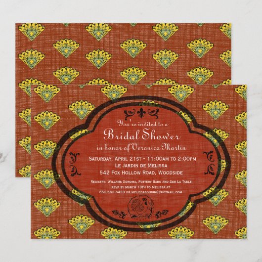 Zuid-Frankrijk Provencal Vrijgezellenfeest Invite  Kaart (Voorkant / Achterkant)