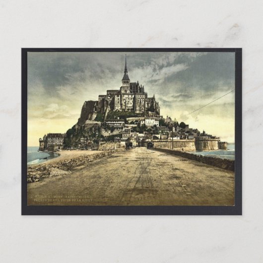 Zuid front van de dike, Mont St. Michel, Frankrijk Briefkaart (Voorkant)