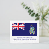 Zuid-Georgië en de Sandwich-eilanden, vlag met naa Briefkaart (Staand voorkant)