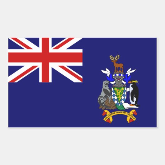 Zuid-Georgië en Zuid-Sandwicheilanden Vlag Rechthoekige Sticker (Voorkant)