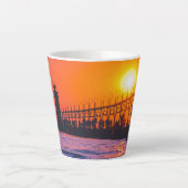 Zuid-Haven MI-vuurtoren bij zonsondergang Latte mo Mok (Voorkant)