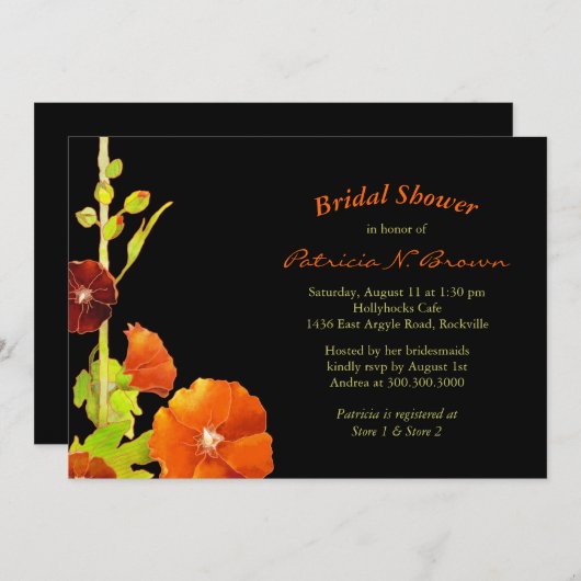 Zuid-Hollyhocks Herfst Vrijgezellenfeest Kaart (Voorkant / Achterkant)