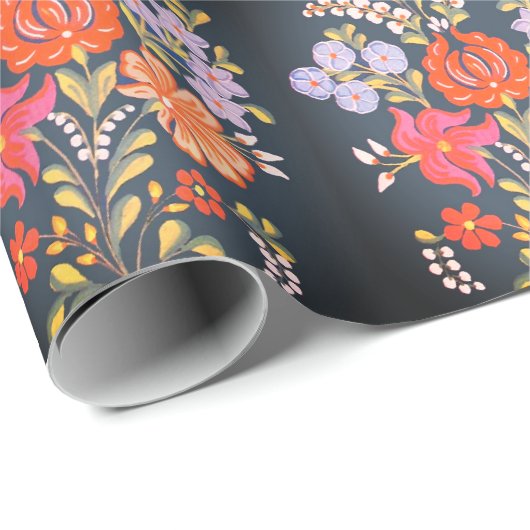 Zuid-Hongaars folkpatroon Cadeaupapier (Rol Hoek)