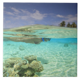 Zuid Huvadhoo-atol, Zuid-Maldiven, Indische Oceaan Tegeltje