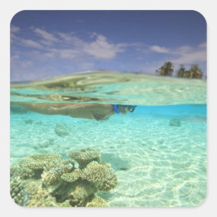 Zuid Huvadhoo-atol, Zuidelijke Malediven, Indische Vierkante Sticker