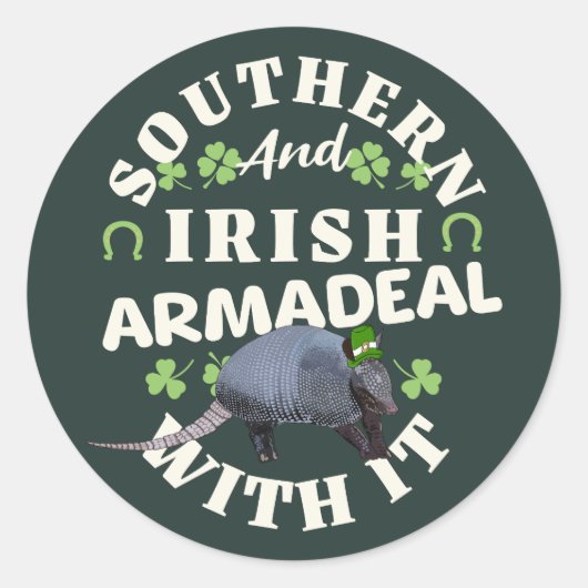 Zuid-Ierse Armadillo Grappige St Patricks Dag Ronde Sticker (Voorkant)