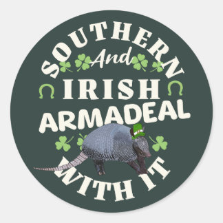 Zuid-Ierse gordeldier Funny St. Patrick's Day Ronde Sticker