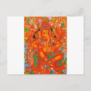 ZUID-INDIAANSE LORD GANESH TANJORE PAINTING BRIEFKAART