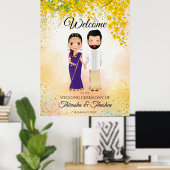 Zuid-Indiaas bruiloft Tamil Telugu Indiaas paar Poster (Thuiskantoor)
