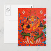 ZUID-INDIAN TANJORE SARASWATI-PAINTING BRIEFKAART (Voorkant / Achterkant)