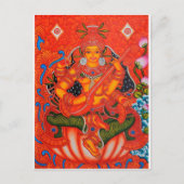 ZUID-INDIAN TANJORE SARASWATI-PAINTING BRIEFKAART (Voorkant)