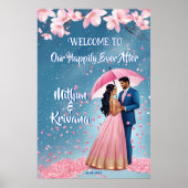 Zuid-Indiase bruiloft receptie welkomstbord Poster (Voorkant)