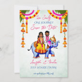 Zuid-Indiase bruiloft schattig uniek opslaan van d Kaart (Voorkant)