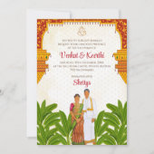 Zuid-Indiase bruiloft uitnodiging Tamil trouwkaart (Voorkant)