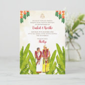 Zuid-Indiase bruiloft uitnodigingen Digitaal (Staand voorkant)