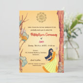 Zuid-Indiase Hindoe Bride Pellikuthuru Ceremonie Kaart (Staand voorkant)