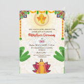 Zuid-Indiase Hindoe Bride Pellikuthuru Ceremonie Kaart (Staand voorkant)