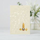 Zuid-Indiase hindoe bruiloft uitnodiging (Staand voorkant)