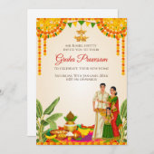 Zuid-Indiase Housewarming uitnodiging Digitaal (Voorkant / Achterkant)